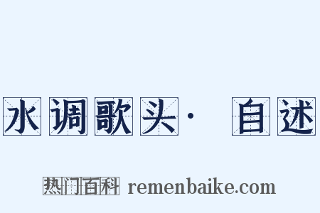 水调歌头·自述是什么意思的图片